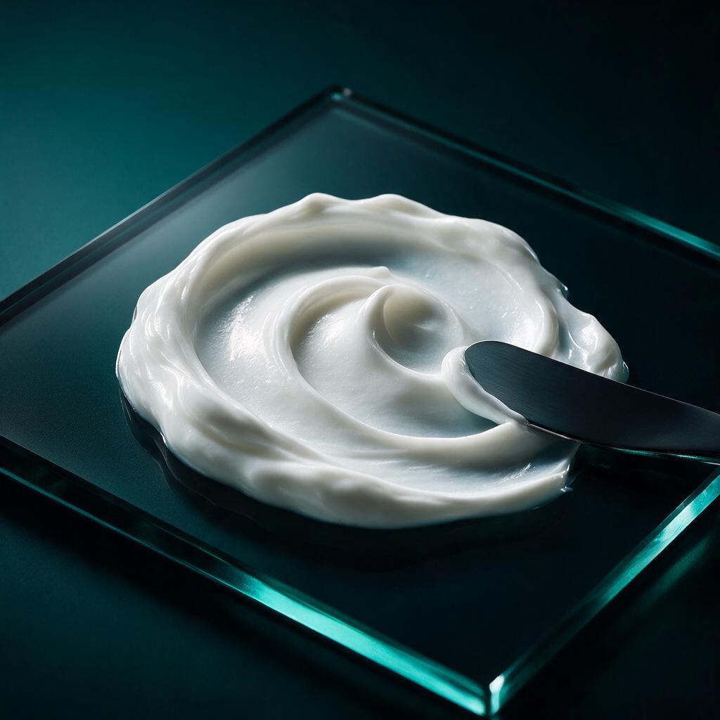 Textura de creme sobre lâmina de vidro
